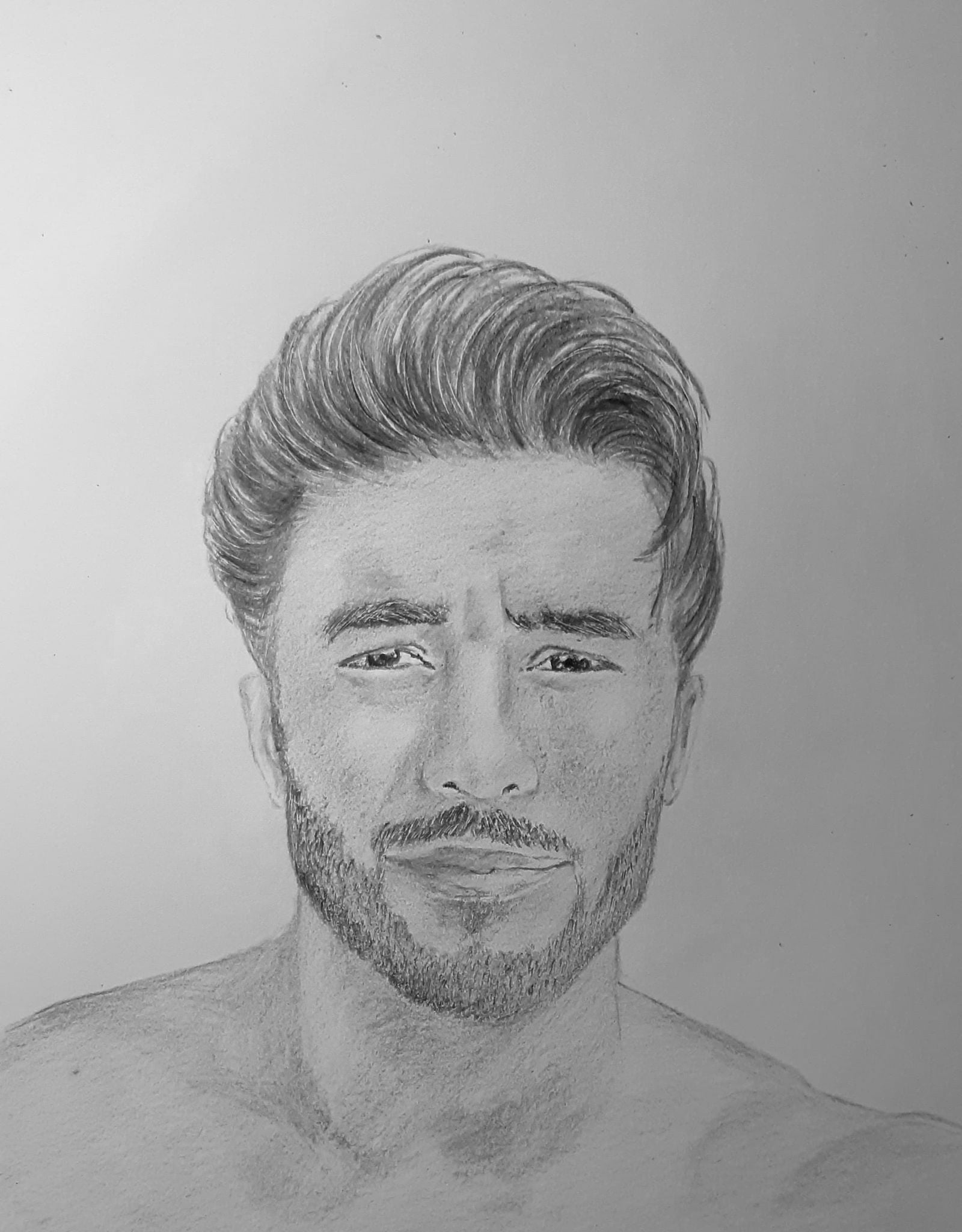 Melanie's soulmate sketch next to the real man she met months later
